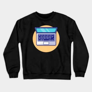 Laptop Cartoon Vector Icon Illustration (4) Crewneck Sweatshirt